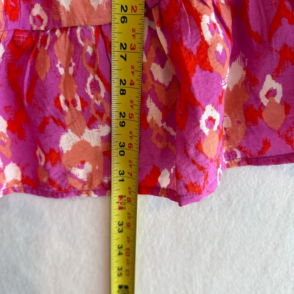 Ikat Print Tiered‎ Mini Sun Dress Women Small Pink Multi ND31338